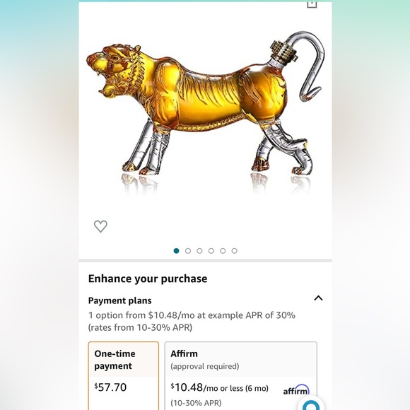 Hand Blown Tiger Decanter - Picture 1 of 8